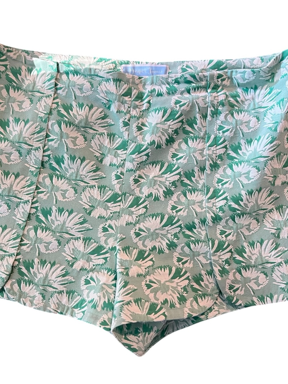 Draper James Mint Green and White Floral High-Waist Shorts size 14